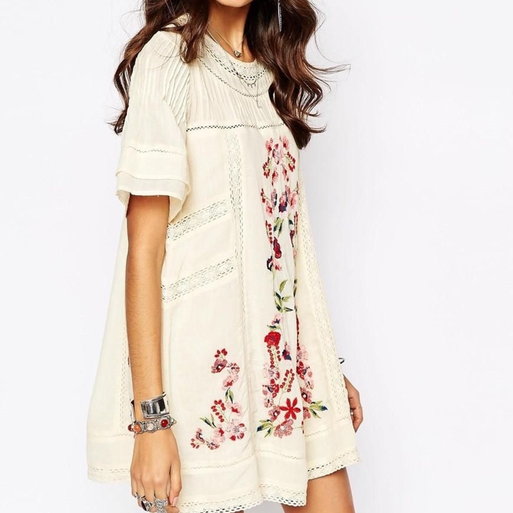 Free people Perfectly Victorian Embroidered Shift Dress